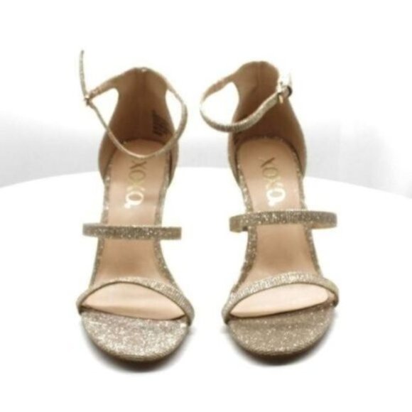 NEW Xoxo Women's Bridgette Strappy Sandals Women's Shoes STILETTO ROSE GOLD NIB - Picture 3 of 7
